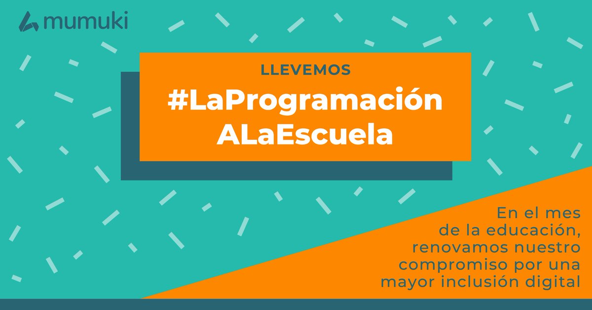 MumukiOrg's tweet photo. En el Mes de la Educación nos aliamos con distintas empresas y organizaciones del país con un mismo objetivo: llevar #LaProgramaciónALaEscuela

La programación es un conocimiento clave para vivir en un mundo digital, por eso queremos que nadie se quede sin aprender a programar. https://t.co/Cc44eHFFd3