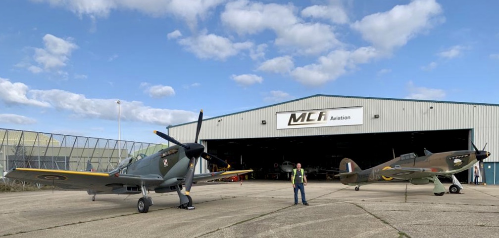 MCAAviation's tweet photo. MCA Aviation is proud to support the @RAFBBMF. This goes to prove that when you advertise hangarage, you never know who might respond! Always a privilege to see and hear such amazing aircraft and even better to house them (albeit only temporarily) in our hangar once again. https://t.co/6lKz2026mg
