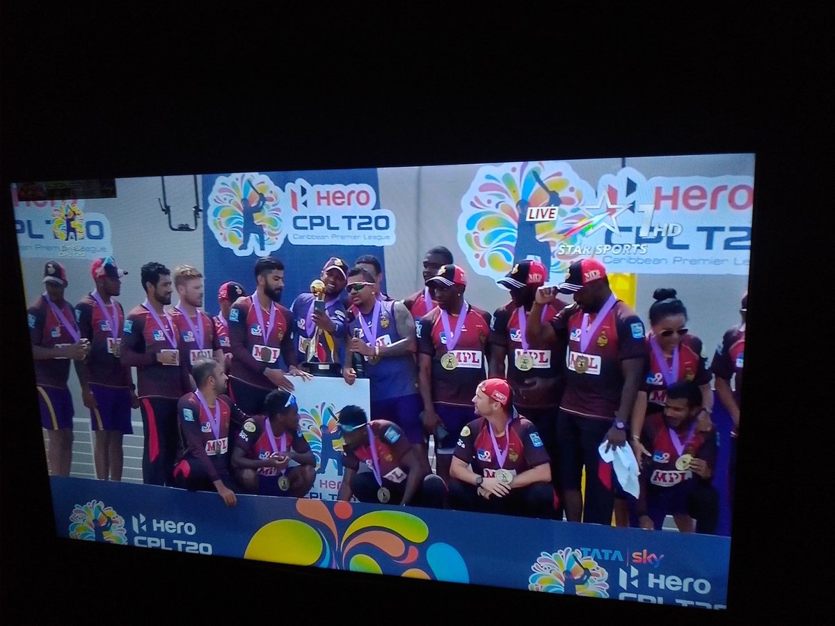 Rider_Gauti's tweet image. Our Boys (@TKRiders)  with #CPL2020 Trophy 😍❤
#TKRvSLZ #CPL2020