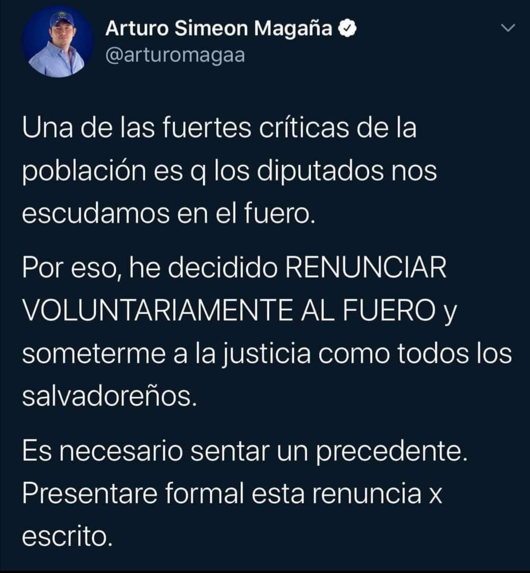 Hipócrita... 🤫 🤫 🤫 Mejor se hubiera sometido a la prueba de alcotec y el toxicologico dentro de las 24 de flagrancia... Hoy ya concilio con los familiares de los fallecidos... Y sabe que ya su delito es excarcelable... Mas la complicidad de la PNC, FGR y la Juez de Paz..