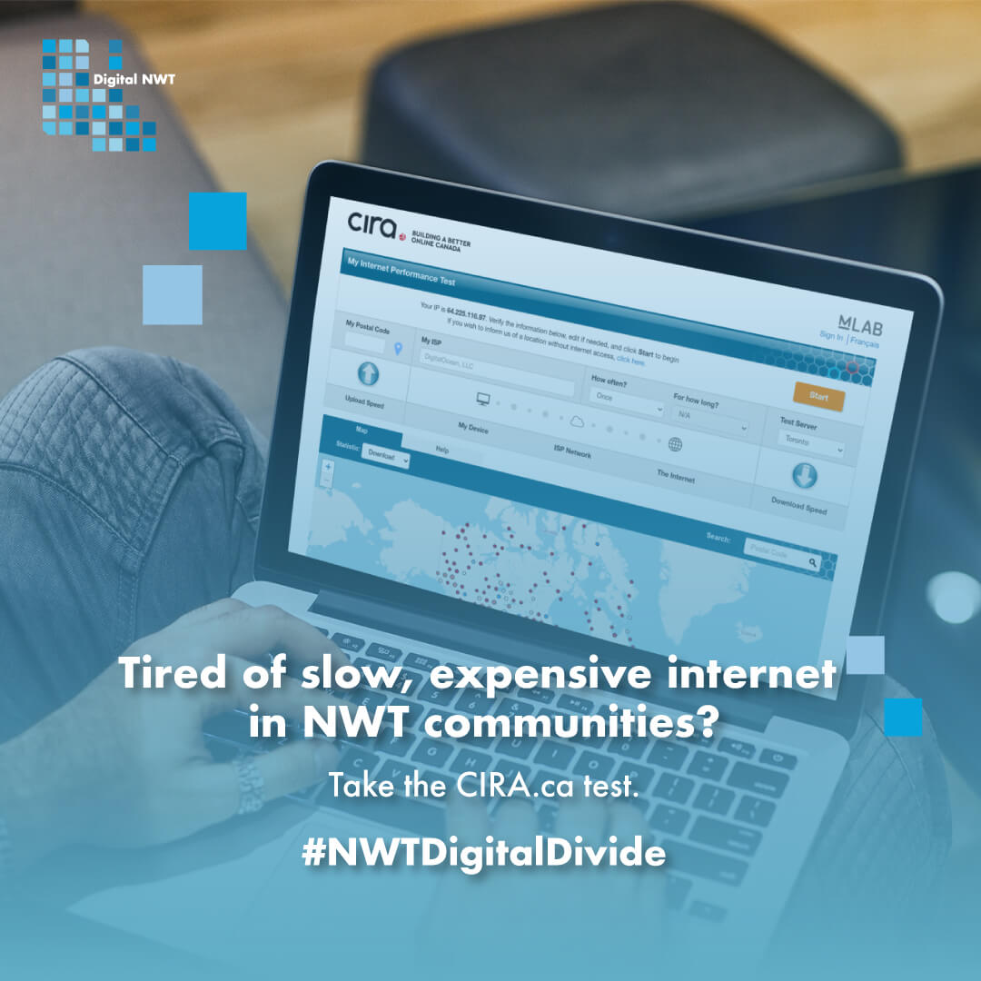 RobMcMn's tweet photo. Tired of slow, expensive Internet in NWT communities? Take the CIRA speedtest and enter the draw today! https://t.co/rDgoC0QHZy #nwtdigitaldivide #digitalnwt https://t.co/11FpnZpp3w