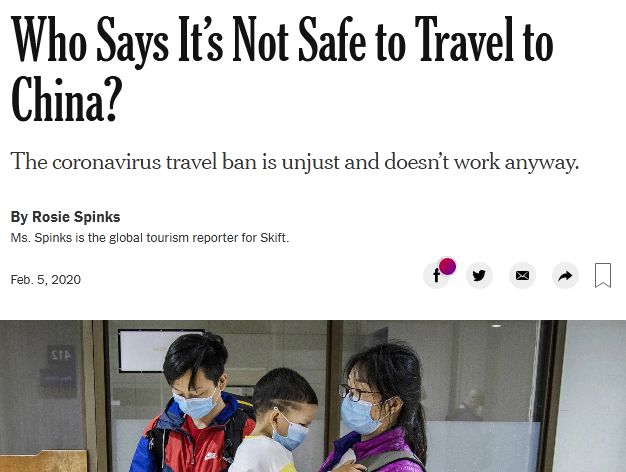 "The virus has spread regardless of extreme measures taken by governments around the world" https://www.nytimes.com/2020/02/05/opinion/china-travel-coronavirus.html