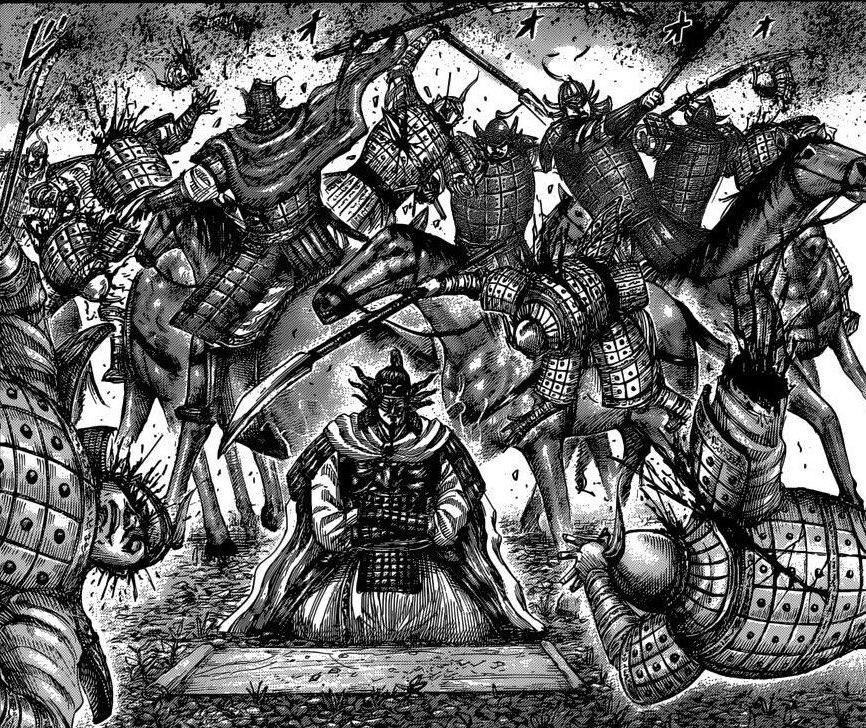 1) Jusqu’où va le talent de cet homme ? En plein milieu d’un combat, le général Ousen est capable de réfléchir à une nouvelle stratégie