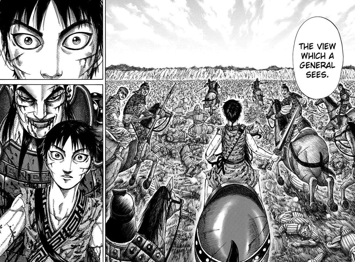 13) un grand moment de Kingdom, Ouki profite de ses derniers instants pour donner une dernière leçon à Shin : la vue d’un général