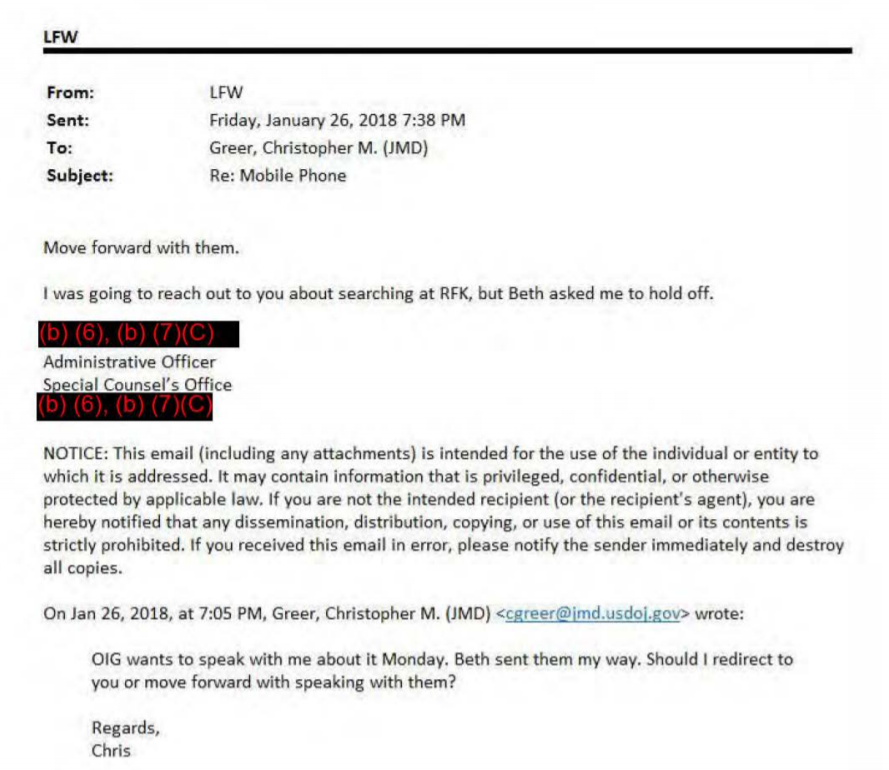 Seems in January 2018, SCO realized Lisa Page's phone was missing when OIG asked for it!