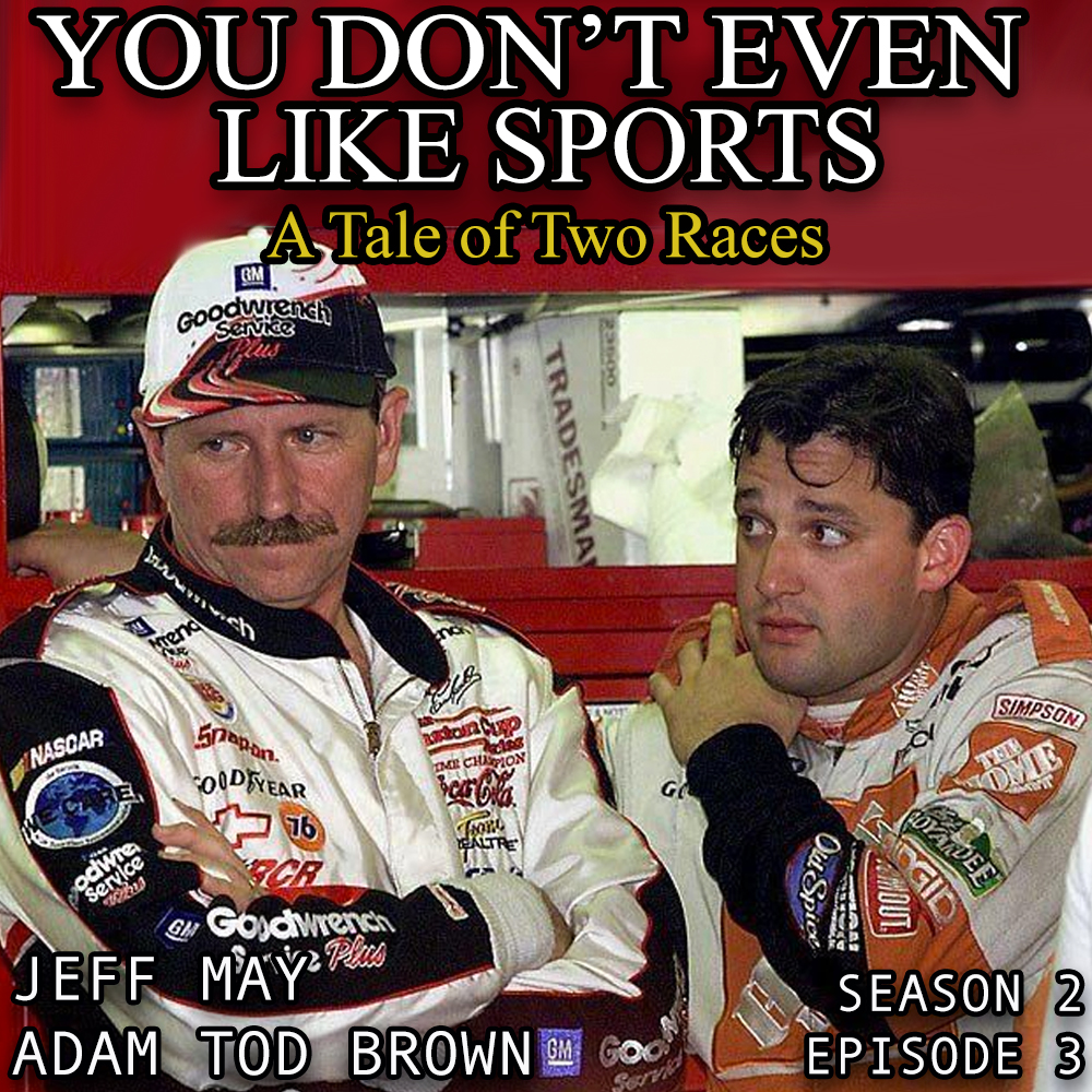 YouDontSports's tweet photo. New episode up today! @adamtodbrown and @heytherejeffro discuss the day Dale Earnhardt died and the crazy wreck Tony Stewart survived the same day. Get it at https://t.co/1abOZYJpNb or wherever else podcasts are! https://t.co/WFVA9QnVxq