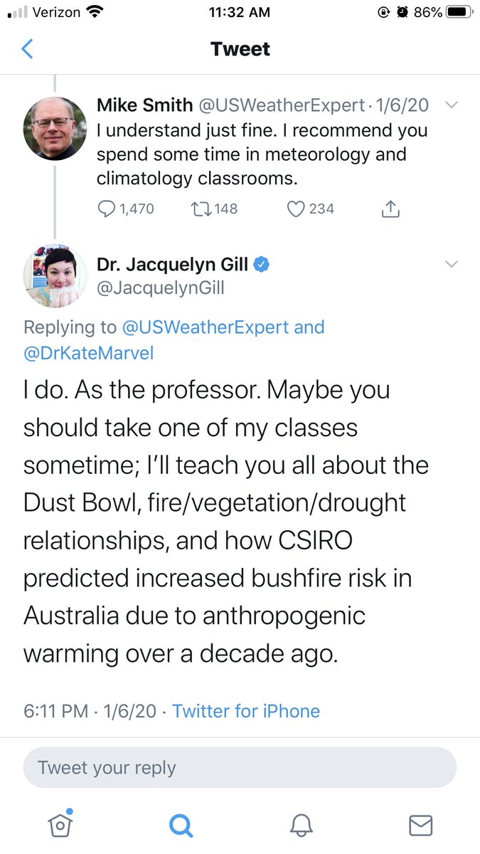 Dr Jacquelyn Gill with the perfect comeback to a "weather expert"