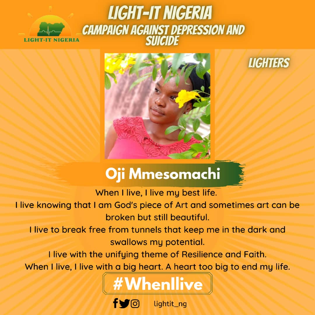 Mmesomachi_'s tweet photo. Hope,
Faith,
Love,
Resilience.
Nwanne'm, Live your best life!
#Notodepressionandsuicide
#WhenILive
#WorldSuicidePreventionDay https://t.co/J8osYDG1Up