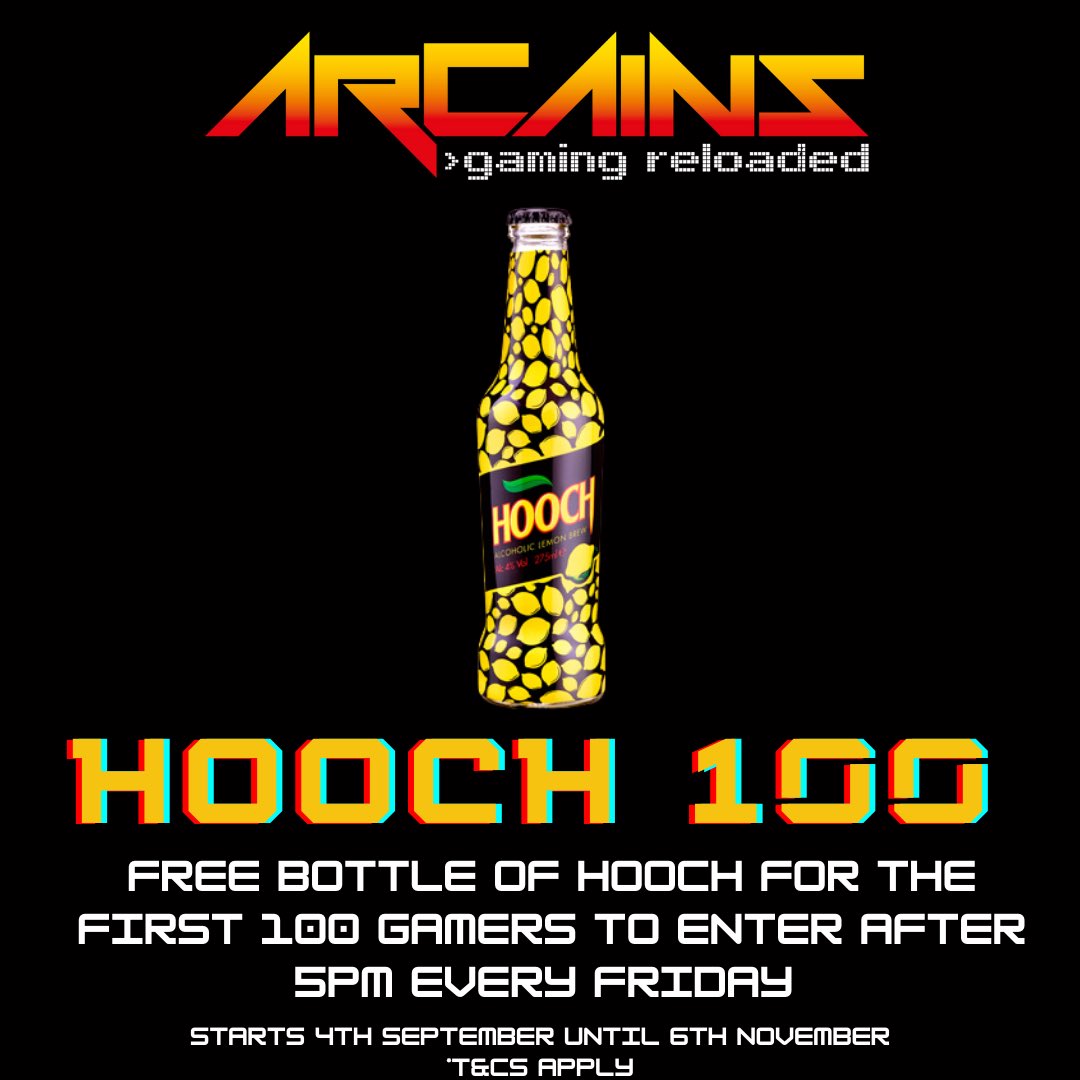 arcainslpl's tweet photo. 🍋When life gives you lemons...🍋

Throw it back with The Hooch 100 at ArCains tomorrow night!

The first 100 gamers to enter after 5pm will receive a FREE bottle of Hooch!

Open until 2am with banging tunes, beers &amp; the best selection of arcades in town!

https://t.co/yc3EGizkop https://t.co/0gKMIERHud