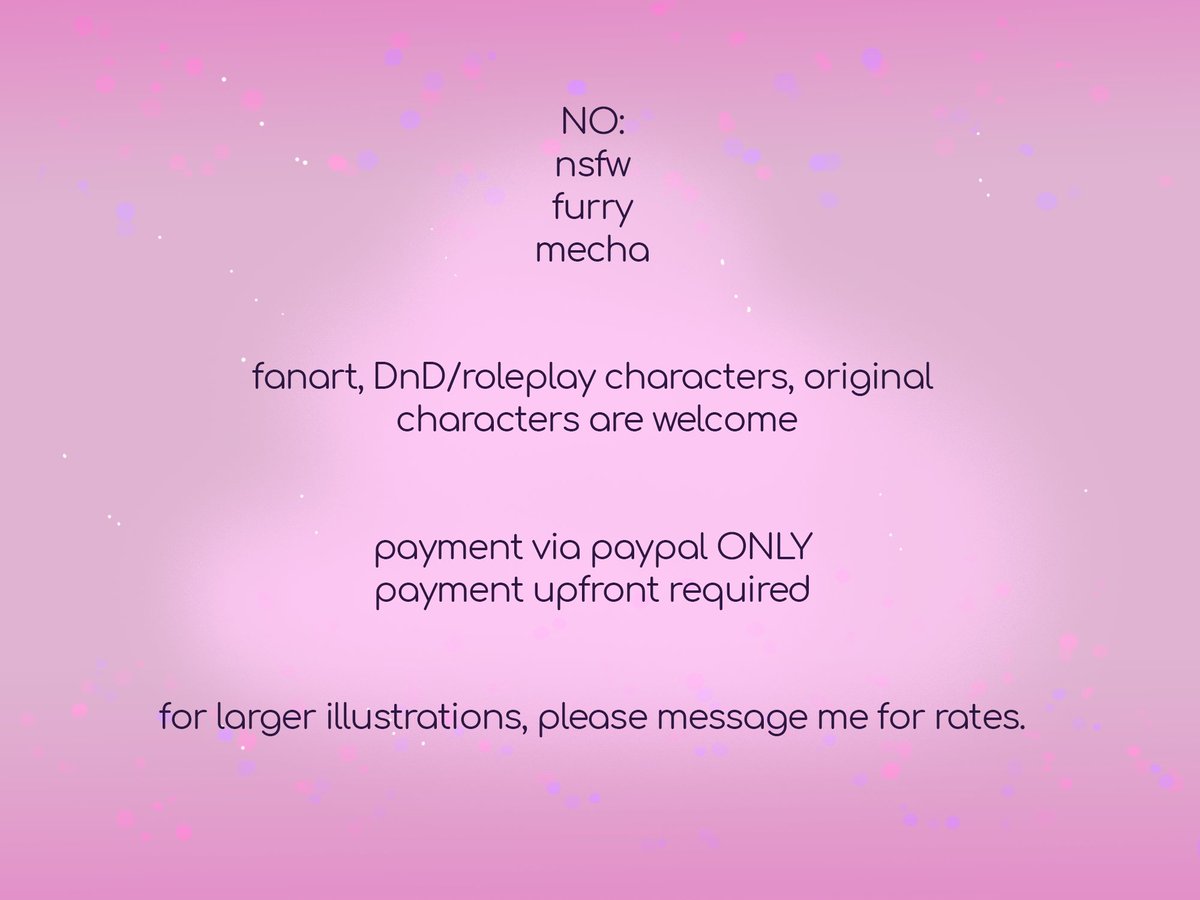 ✨COMMISSIONS ARE OPEN!✨
I'm in the middle of moving, and I'll have to hold two leases for two months, which is Bad News for my wallet. So I'm opening up 5 commission slots!
If interested, DM me or email me at mcapriglione3995 (at) gmail (dot) com.