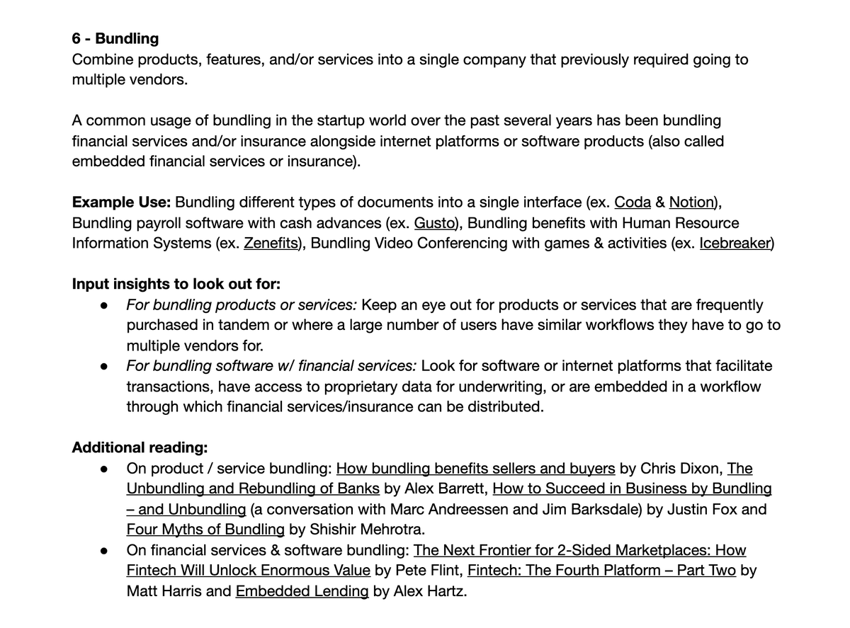 6 – BundlingSome great reads on both product / service bundling as well as bundling financial services along with tech platforms from  @cdixon,  @abarrettmtl,  @foxjust,  @shishirmehrotra,  @peteflint,  @mattcharris and  @aehartz123