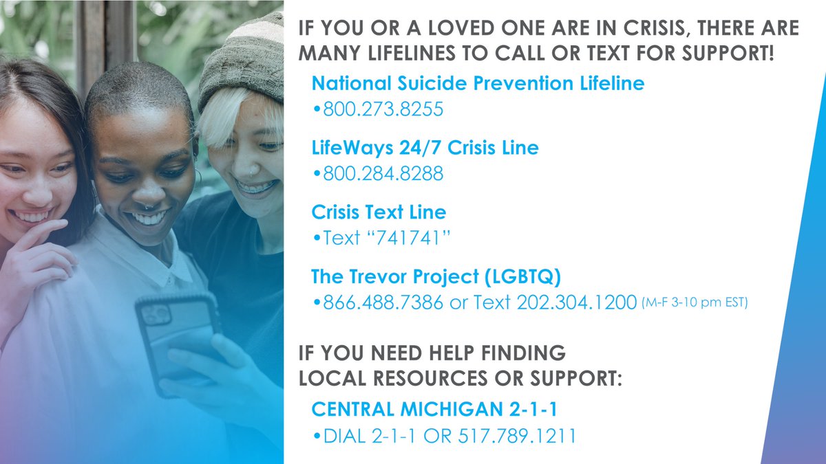 It's World Suicide Prevention Day!

Remember If you or a loved one are in crisis, there are many lifelines to call or text for support!

#WorldSuicidePreventionDay #stompoutsuicide #youmatter #JacksonMI