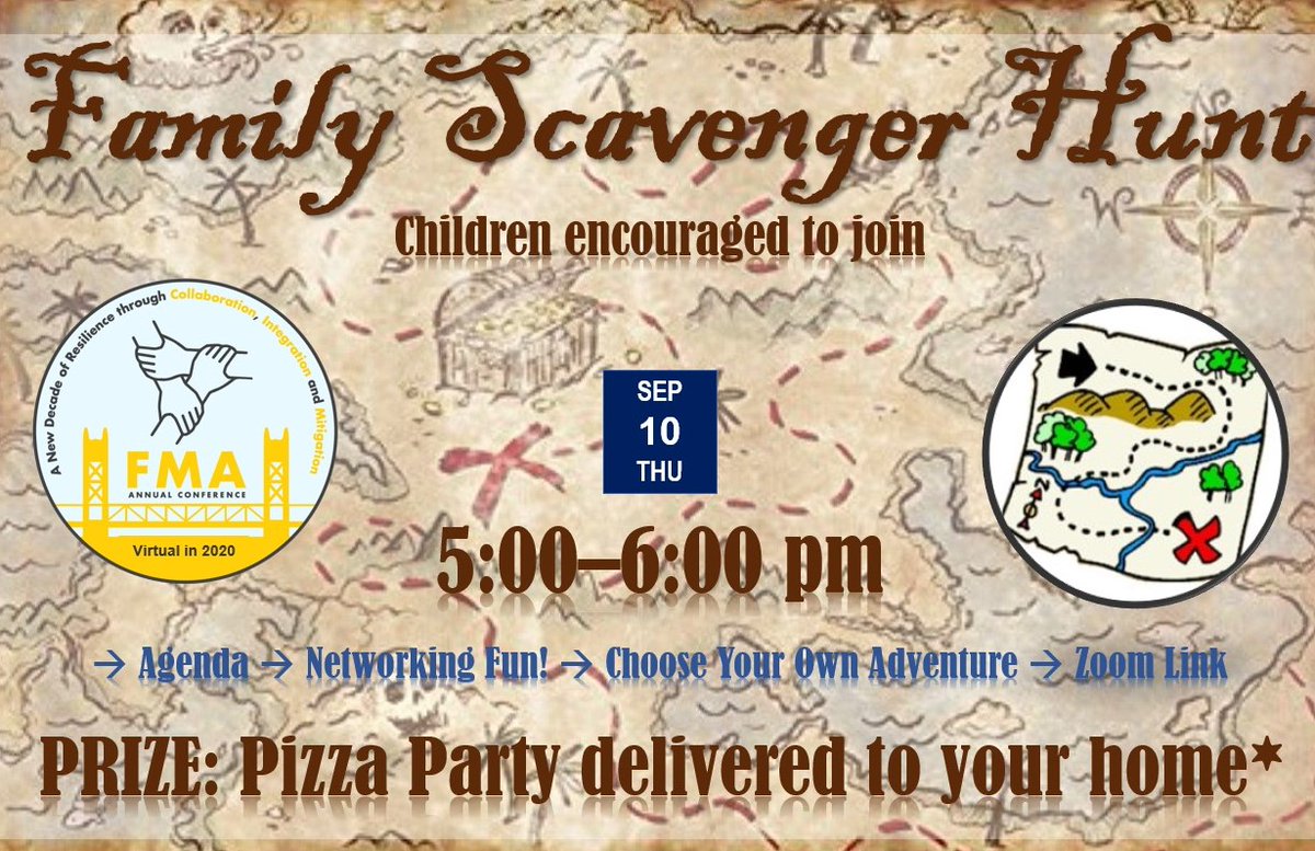 MeadHunt's tweet image. Attending the Floodplain Management Association Annual Conference? Don't forget to join the Family Scavenger Hunt led by Mead &amp;amp; Hunt tonight at 5 pm (PST). #2020FMA
