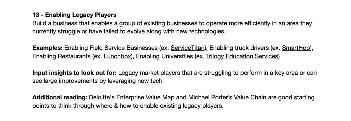 13 – Enabling Legacy Players @Deloitte’s Enterprise Value Map and  @MichaelEPorter's Value Chain are both helpful frameworks for thinking through where a legacy organization can be enabled.