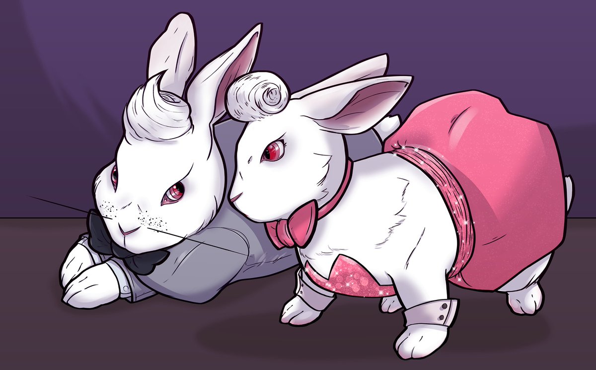 ArtieTom's tweet photo. Reposting this cool fanart I got from my bud @JennMarrero a while ago. Now if only we could find real rabbits to dress up like Ruger and Luger.
#rabbits #bunny #fanart #magjc #webcomic #art #cute #adorable https://t.co/yJ4pOLFjfz