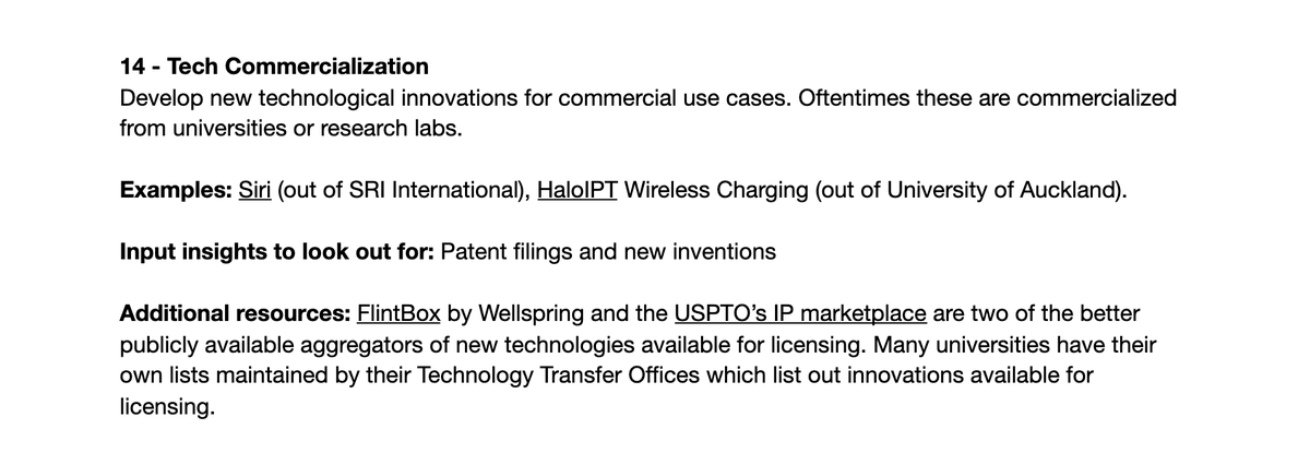 14 – Tech CommercializationSeveral resources here to help monitor and identify new IP & Patents. Shout out to  @ChaseBonhag of FirstIgnite for initially highlighting these!