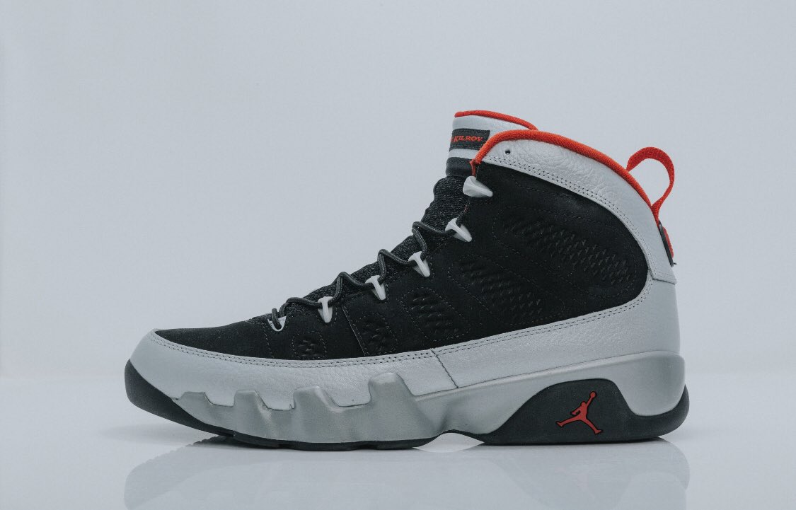 LeagueAboveOKC's tweet photo. The Air Jordan 9 Retro 'Johnny Kilroy’ are now available in store. https://t.co/FBeWEjtTuJ