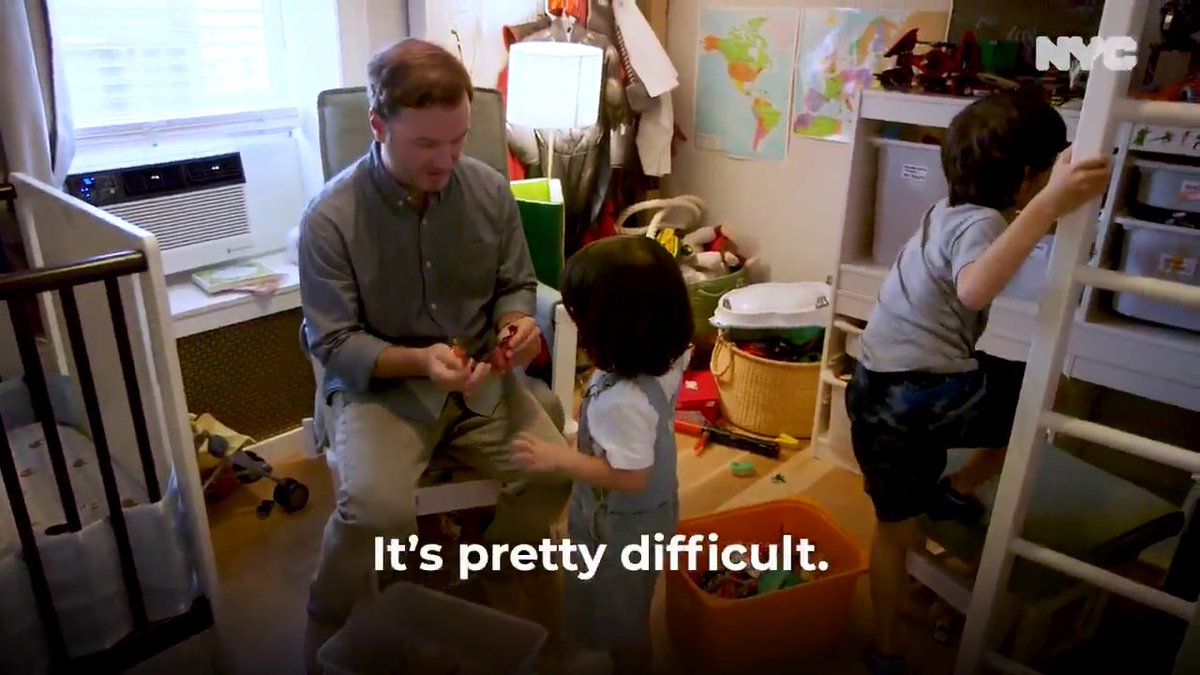 Cut to Dad explaining how hard remote learning is with four of them at home. It looks very cramped in there with Connie’s spot in one corner and Tom’s in the other corner. (8/19)