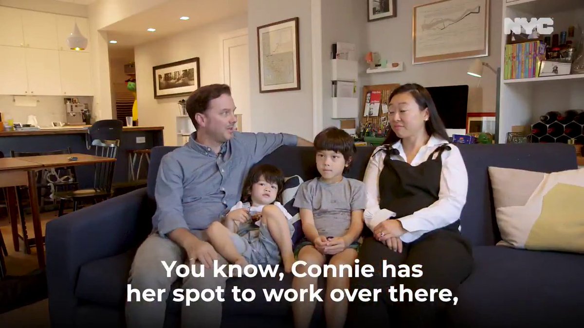 Cut to Dad explaining how hard remote learning is with four of them at home. It looks very cramped in there with Connie’s spot in one corner and Tom’s in the other corner. (8/19)