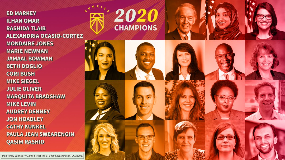 🎉 Meet our 2020 #GreenNewDeal champions!

We are going to gain the political power we need to win a green new deal by electing progressive candidates &amp; voting out corrupt politicians.

Join us in reaching our goal of making 2.5 million dials before Nov 👉smvmt.org/phonebank