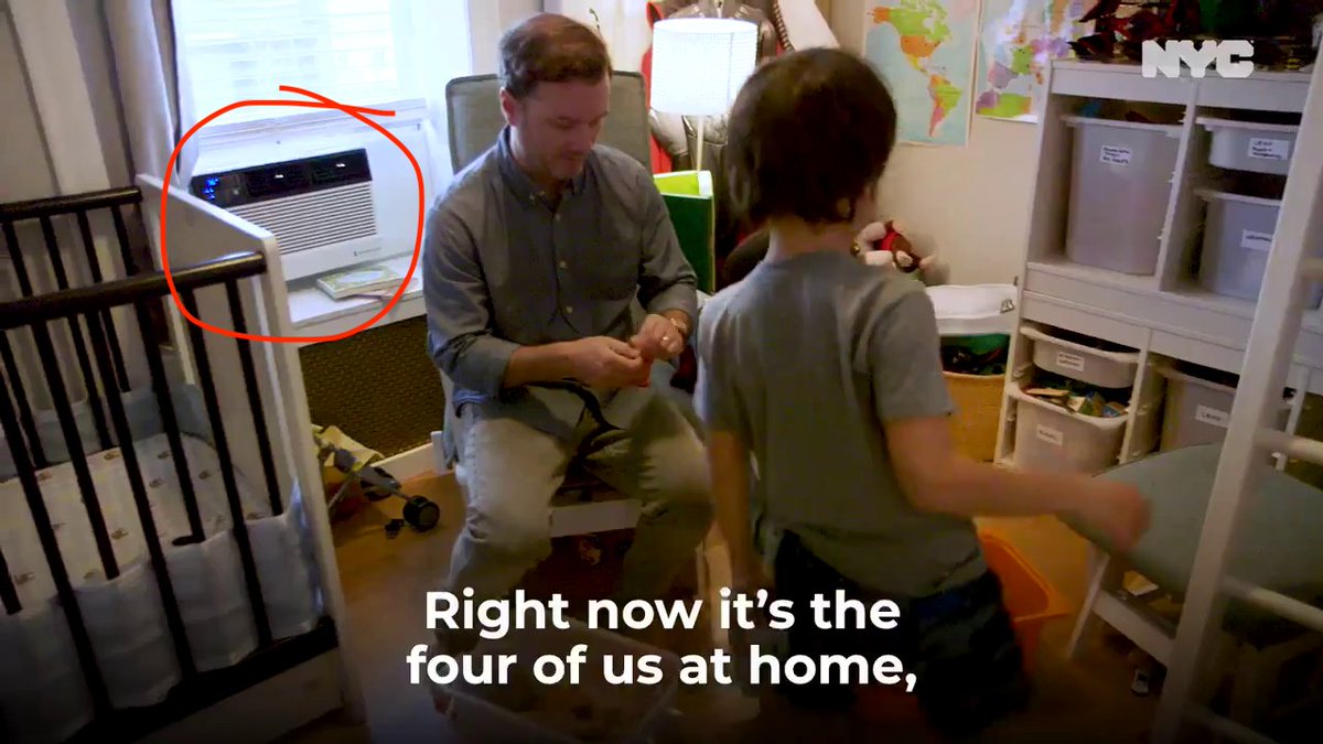 We see what appears to be a nice new air conditioner in the kid’s room…. (9/19)