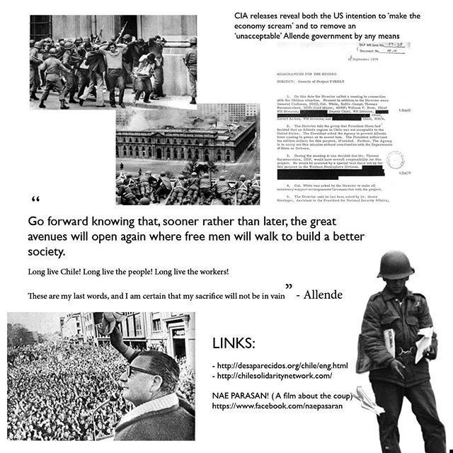 Jkowcu's tweet photo. Me and my brother made a quick infograph on 9/11 aka the coup in Chile, specifically for those who are unaware of US interventionism/history of imperialism etc. https://t.co/QprB9cYXVf