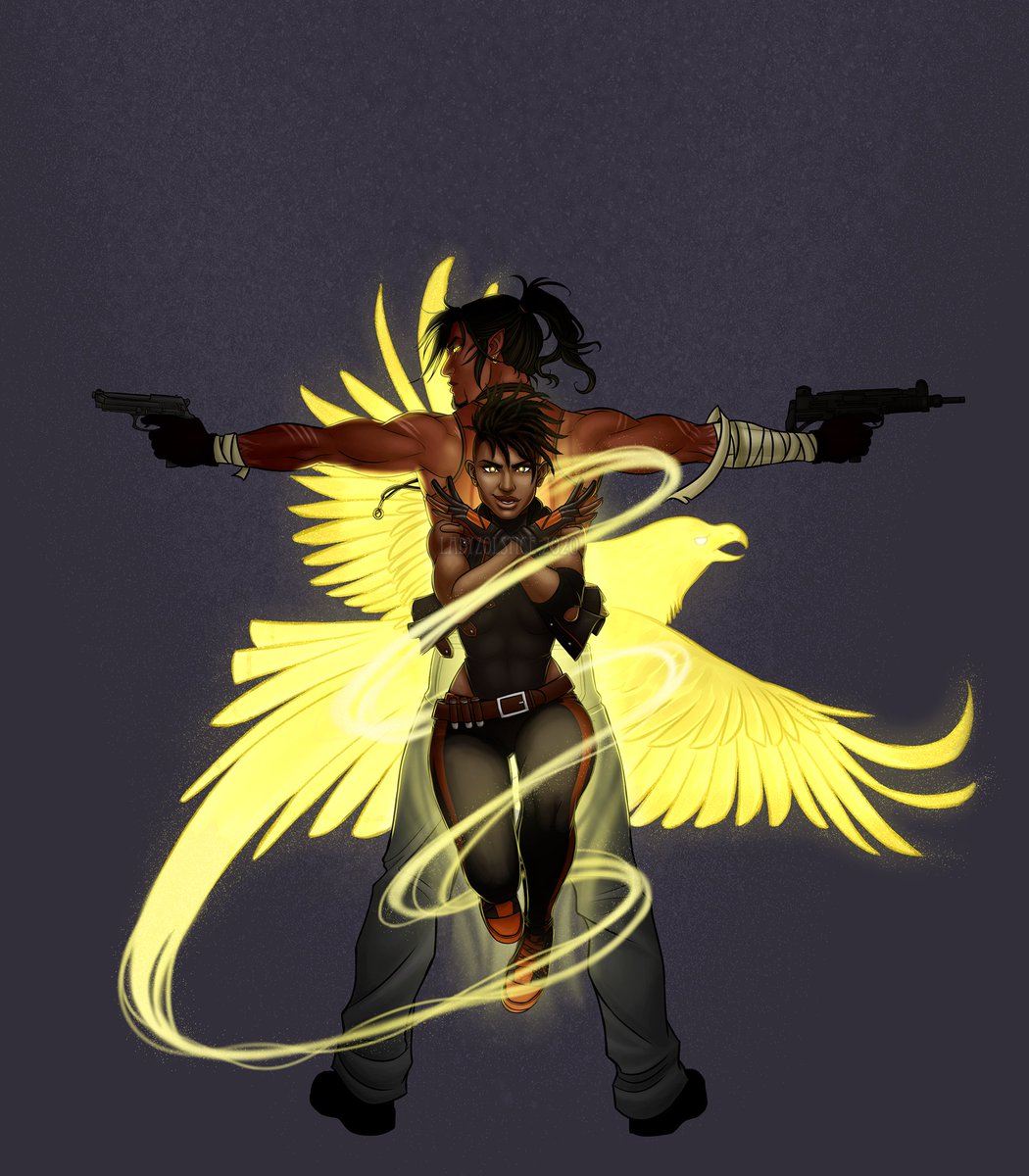 ArtZolstice's tweet image. Finally finished! My favorite magical girl/gunslinging guy Battle Couple ✨ #OCs Feat. bonus close-ups!