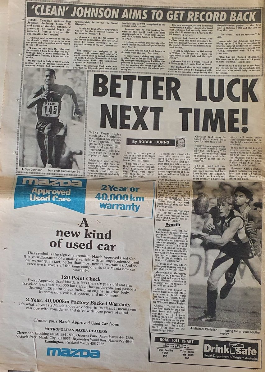 Andrew Gaspar (@andgasp) on Twitter photo Just as they're on the back page today, <a href="/WestCoastEagles/">West Coast Eagles</a> were back page on the Daily News in its last edition printed 30 years ago today. Just as they're on the back page today, <a href="/WestCoastEagles/">West Coast Eagles</a> were back page on the Daily News in its last edition printed 30 years ago today.