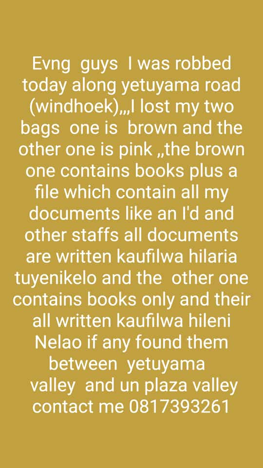AverageTeacher0's tweet photo. Guys there is taxi robbing people around Windhoek. Be safe.! https://t.co/PvMy3H00wB