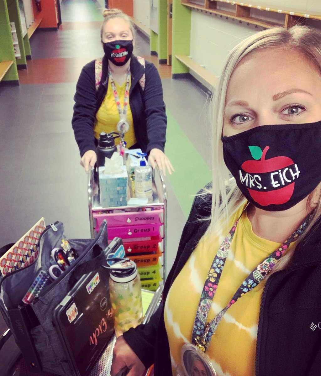Jessica Eich (@mrseich627) on Twitter photo Teaching in 2️⃣0️⃣2️⃣0️⃣ w/ <a href="/MissEagleton03/">Sara Eagleton</a>! Fully equipped with our carts, masks & of course our unplanned matching outfits 🙃 just missing <a href="/MissWiatr/">Olga Wiatr</a> #teacherbacktoschool #teachersofinstagram #iteachtoo #ELteacher #d12inspires Teaching in 2️⃣0️⃣2️⃣0️⃣ w/ <a href="/MissEagleton03/">Sara Eagleton</a>! Fully equipped with our carts, masks & of course our unplanned matching outfits 🙃 just missing <a href="/MissWiatr/">Olga Wiatr</a> #teacherbacktoschool #teachersofinstagram #iteachtoo #ELteacher #d12inspires