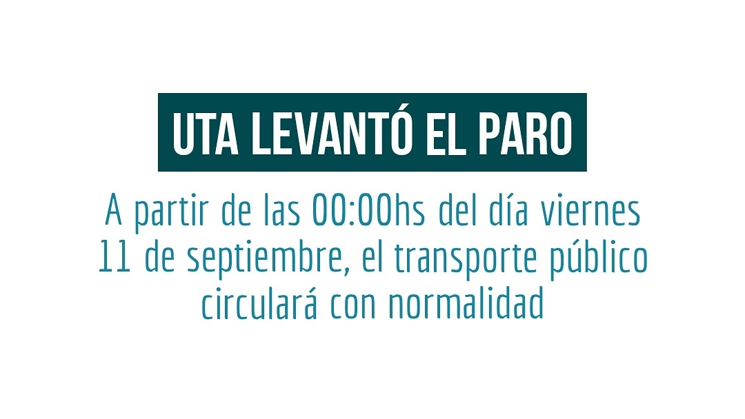 UTA levantó el paro ✋🏻🚌