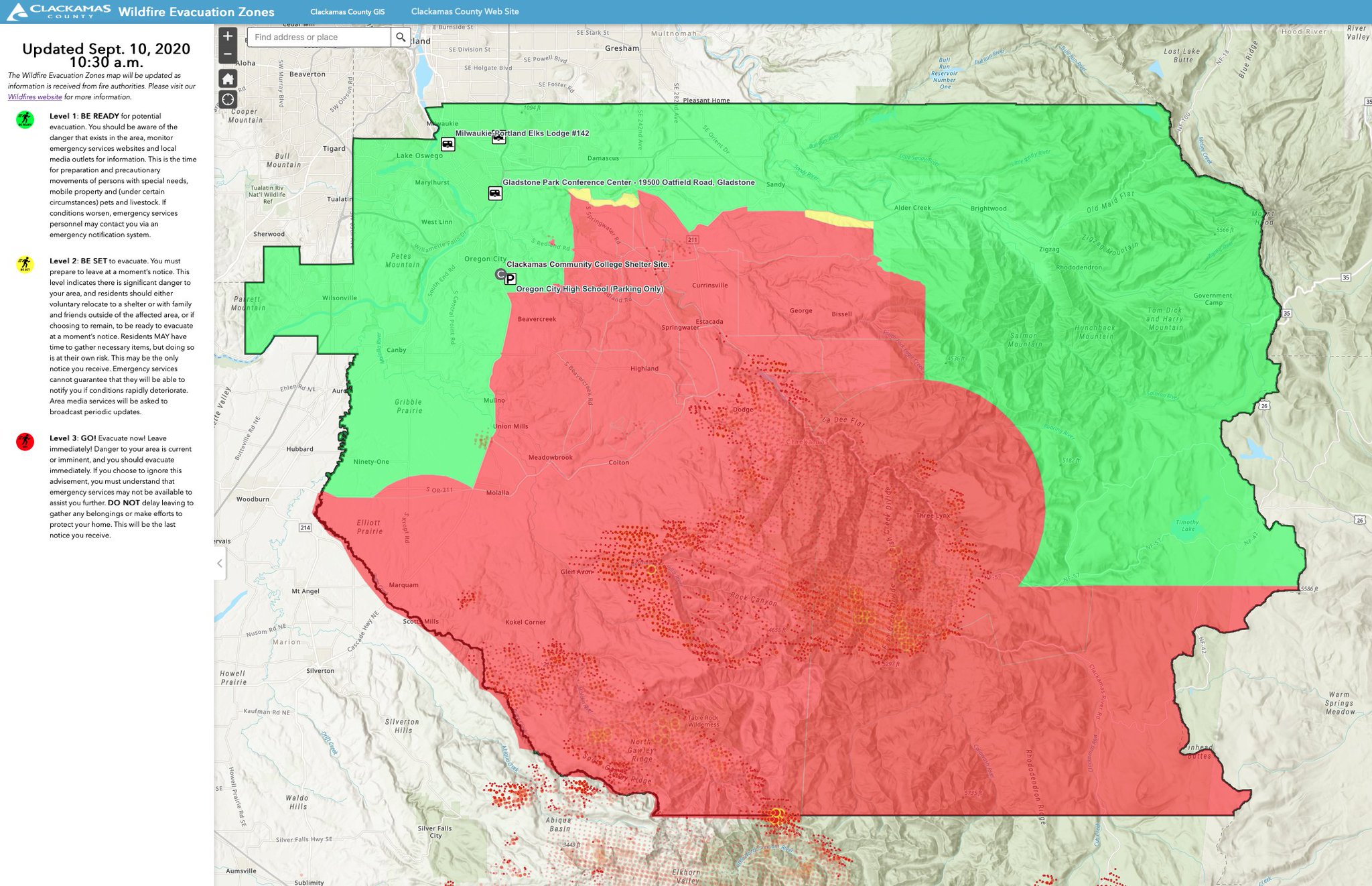 Clackamas County Plat Maps Clackamas Fire On Twitter: "Also: Clackamas County, Oregon Continues To  Update Its Color-Coded Fire Evacuation Map At: Https://T.co/8Gbjvbtads.  Pictured Is A Snapshot Of The Map As Of 12:45 P.m. On Thursday, Sept.