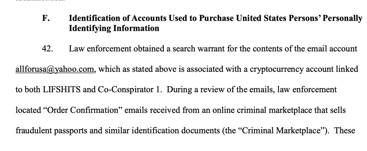 22. Russia then buys the fake identity of real Americans to conduct their operations with a plausible cover.