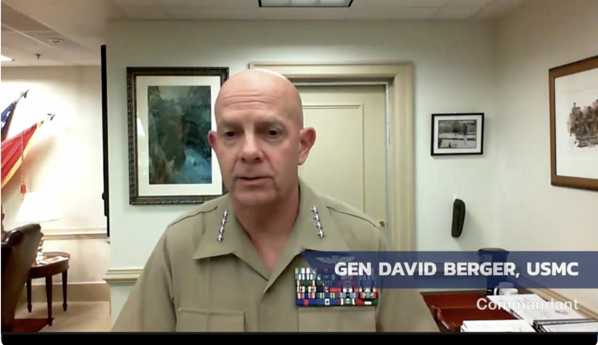 WIDNational's tweet photo. Now for our closing remarks for 2020 WID Virtual Leadership Symposium from Heidi Fleming of Lockheed Martin introducing Gen David Berger, USMC Commandant, as closing keynote speaker. #IAMWID #WIDvLS20 https://t.co/zoA4fw4NN0