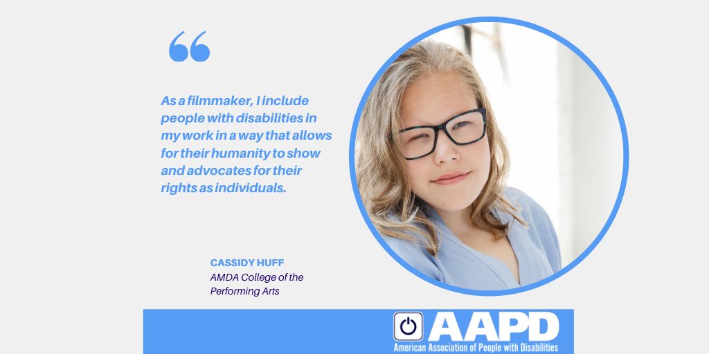AAPD's tweet photo. AAPD is excited to congratulate @Cass_Huff from the @AMDAOfficial on receiving the 2020 NBCUniversal Tony Coelho Media Scholarship. As a recipient Cassidy is already engaged in some fantastic work - please visit https://t.co/68kWHuTGHd to learn more! https://t.co/PIhnvVzwmz