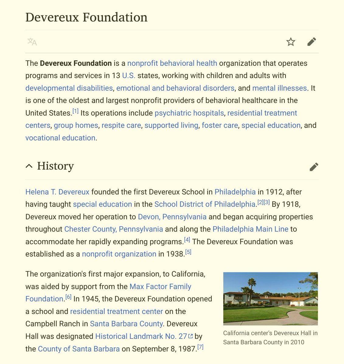 This company has provided these services for over 100 years ... and this is where the end up? https://en.m.wikipedia.org/wiki/Devereux_Foundation