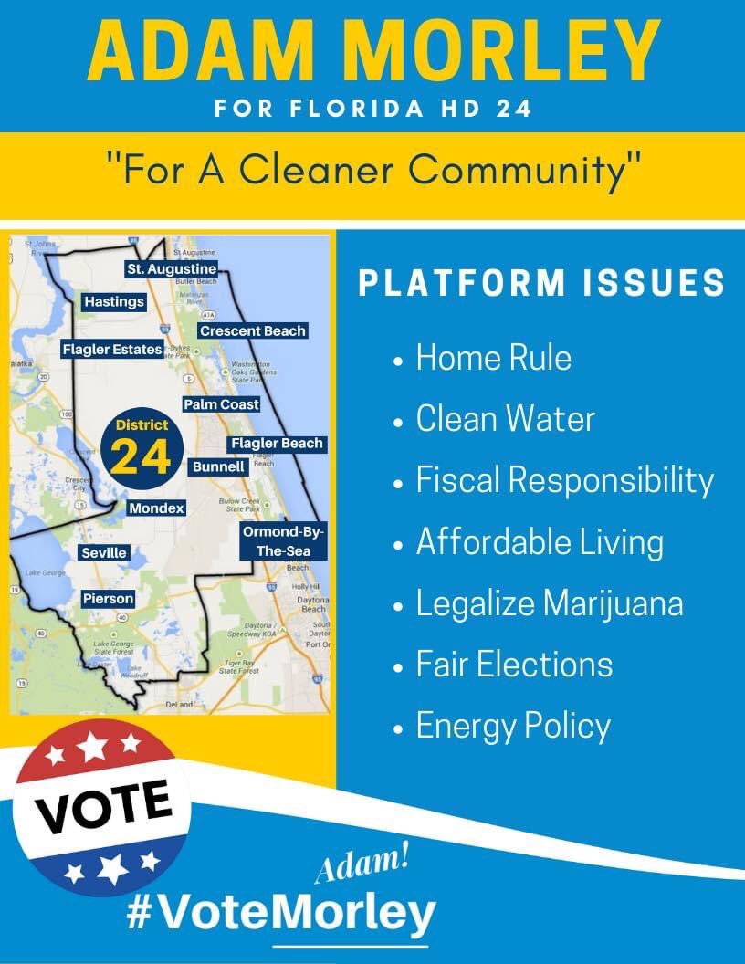 vote_morley's tweet photo. #VoteMorley #PalmCoast, #FlaglerBeach, #Bunnell, #Seville, #Pierson, #FlaglerEstates, #FlaglerCounty, #Ormond, #OrmondByTheSea, #DeLeonSprings, #StAugustineShores, #CrescentBeach, #Hastings, #ButlerBeach, #Matanzas, #BeverlyBeach, #Marineland, #Elkton #focusedonflagler https://t.co/lPSGAC0XHo