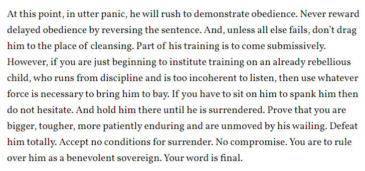 I'm adding one more quote from that godawful book because it is most likely responsible for the deaths of three children, and God only knows how many kids who came close to it.