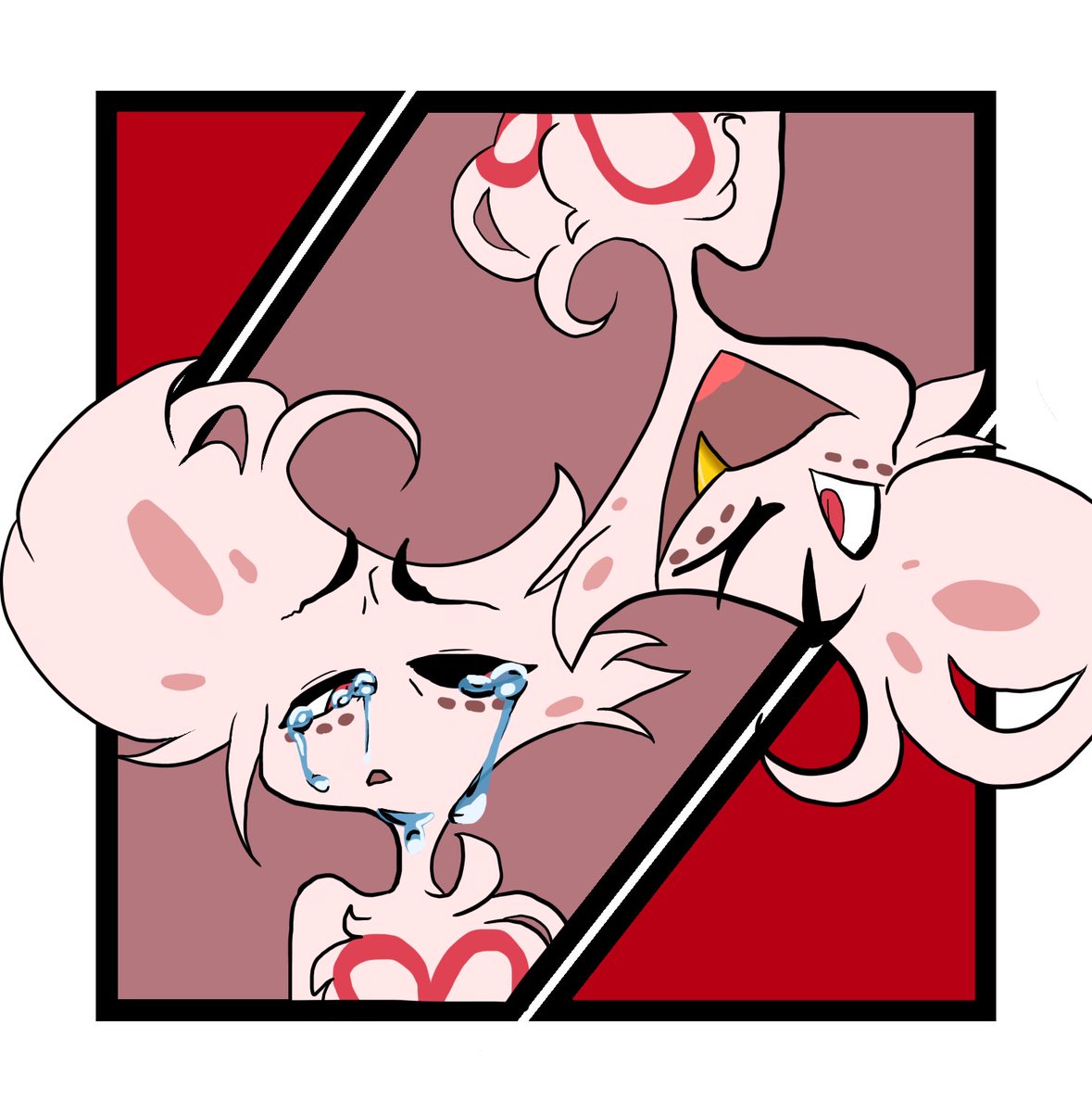 Butterrrmoth's tweet photo. Duality.....#angeldust #angeldustweek #HazbinHotelAngelDust https://t.co/RownELEtCh