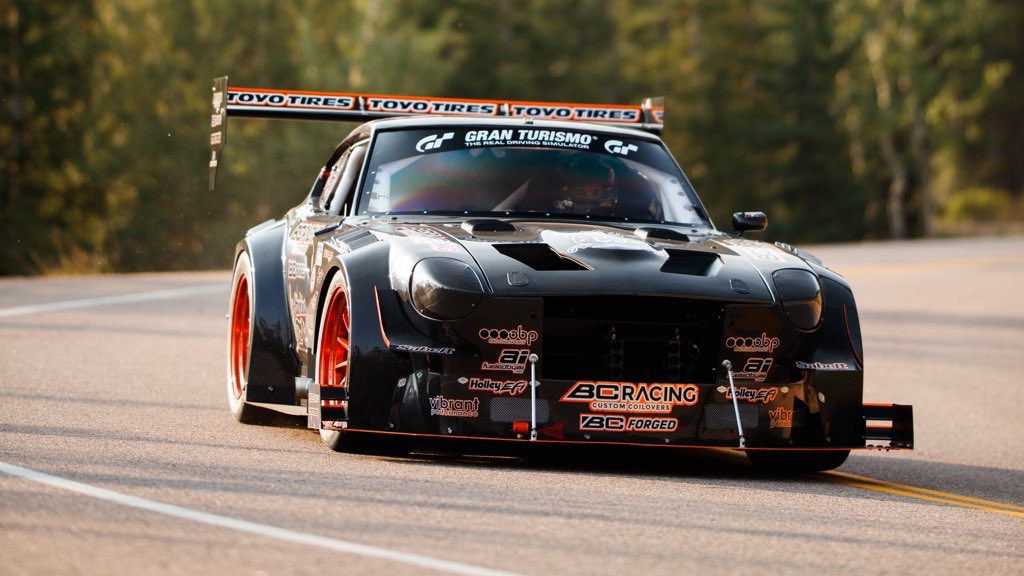 BCRacingNA's tweet image. #pikespeakhillclimb action with @ shawnb26 and his full carbon, #LSswapped 240z. Equipped with our 3-way #ZRseries custom coilovers, and @bcforgedna TD01’s! • #bcracing #bcracingna #bcforged #bcforgedna #customcoilovers #go4gold  #globaltimeattack #pikespeak