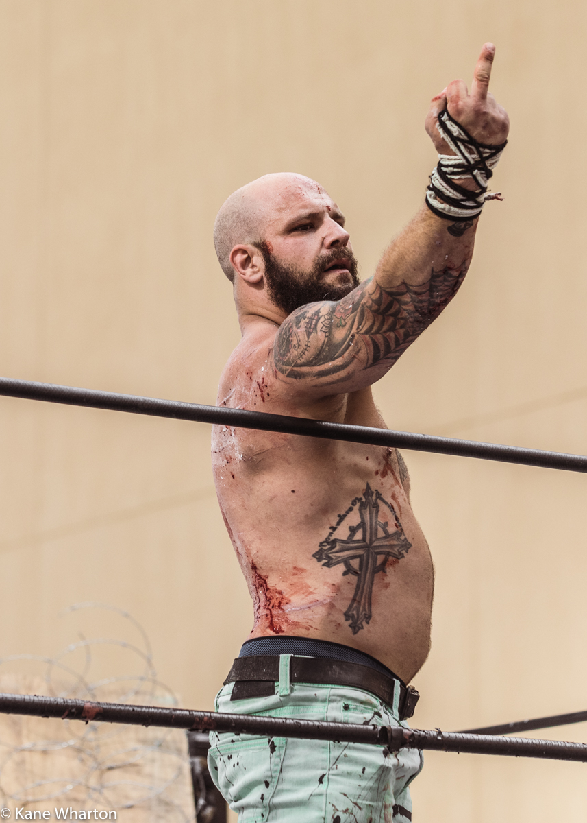 Kane_B13's tweet photo. Members of #44OH have a message for Nick Gage. @GCWrestling_ #gcwtos5 #tournamentofsurvival @RickeyShanePage @Ericryanpro @Atticus_Cogar https://t.co/3UTxASpppi