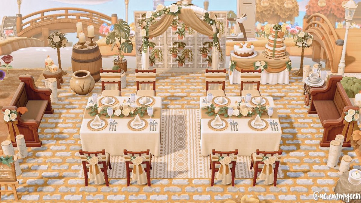 acemmyren's tweet photo. Perfect evening for a fall wedding 🥰
Still so obsessed with this set 💕

#acnh #animalcrossing #acnhdesigns #acnhdesign #acnhisland #acnhqr #acnhqrcode #acnhinspo https://t.co/Sh3QSmdomm