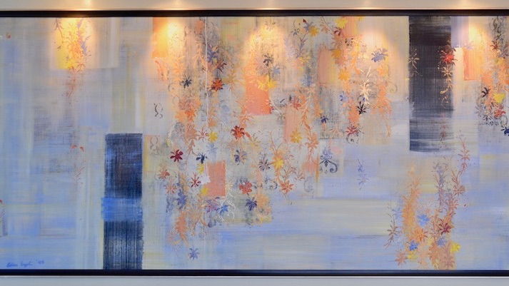 Forever summer with this adamsiegel_artist piece in our dining room.