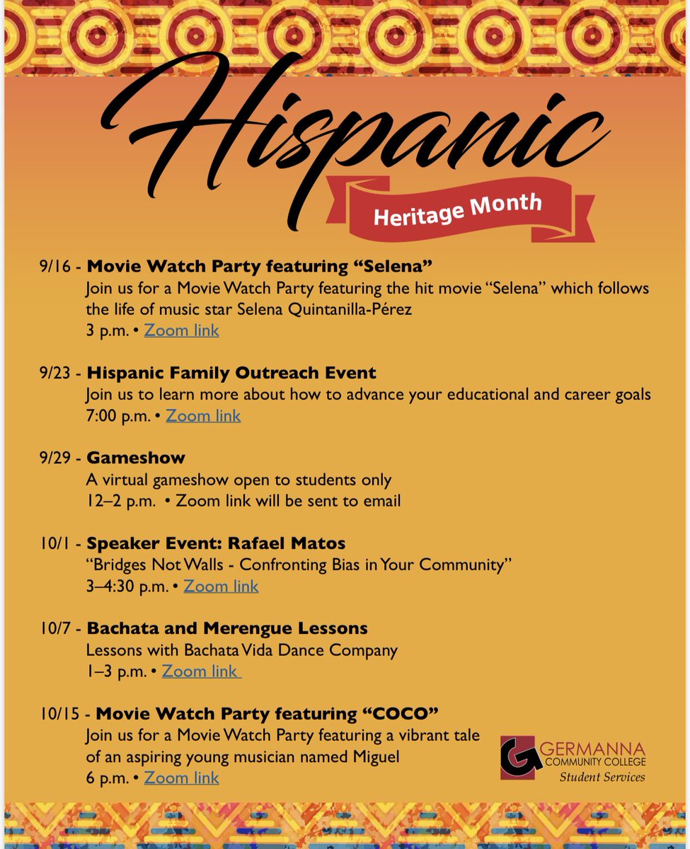 germannacc's tweet photo. Please join us as we celebrate Hispanic Heritage Month... @TRayofLight @Wesante @gckarenp https://t.co/MNe3VDEk4a