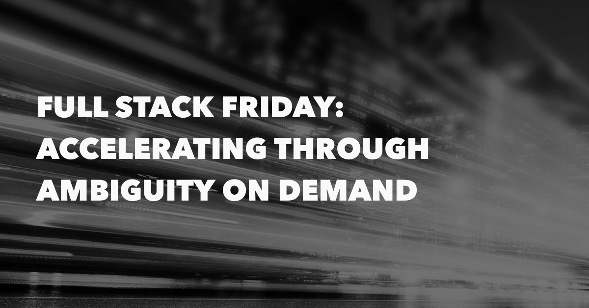 devbridge's tweet photo. "Accelerating through Ambiguity" featuring @cwilk is now available on demand. Watch the webinar to find out how to forge ahead and accelerate building products for the next normal. https://t.co/FvJw64Zkj0 
#fullstackfriday #softwaredevelopment #productmanagement https://t.co/gygjnWfZFq