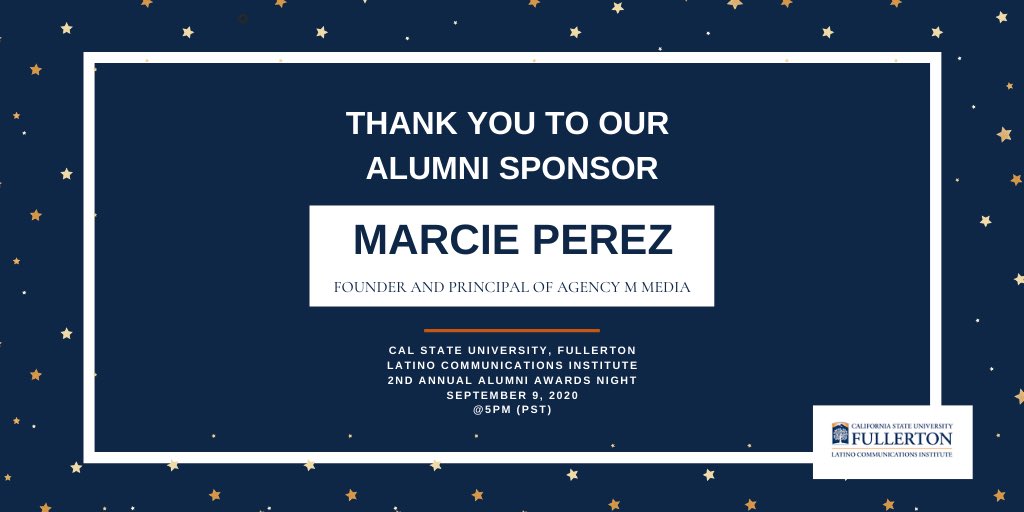 CSUF_LCI's tweet photo. Thank you to our Alumni sponsor Marcie Perez 💙
@MPinLA is a marketing communications executive specializing in social impact communications for nonprofits, foundations and government municipalities, Marcie pivoted her career to serving the public sector recognizing an (1/4) https://t.co/Tc5tXEto5R