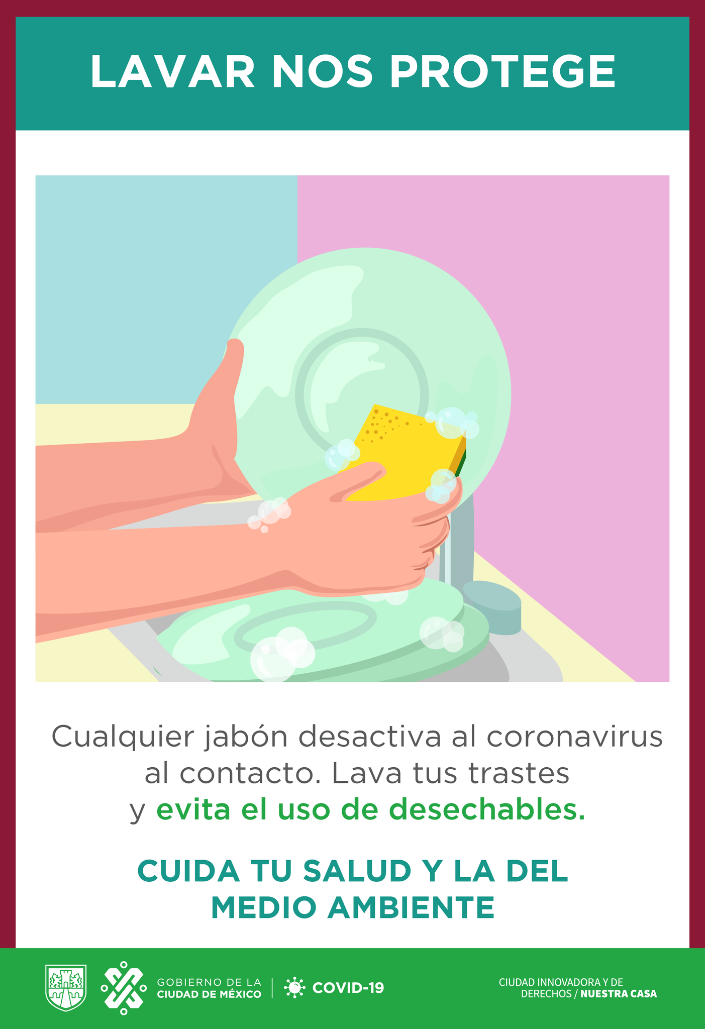 Cartel de prohibido usar jabón en la ducha