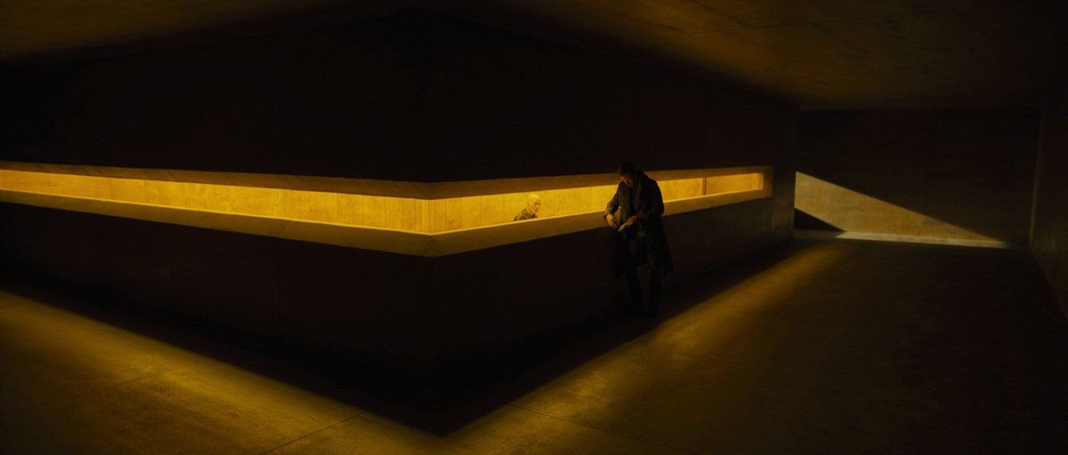 Denis Villeneuve told  @Collider in 2017 that he “wanted to use color in a narrative way like I never did before” and the color yellow “has meaning for me” and is “like a trail you can follow in the movie.” This is the yellow-orange that is present as K’s investigation progresses.