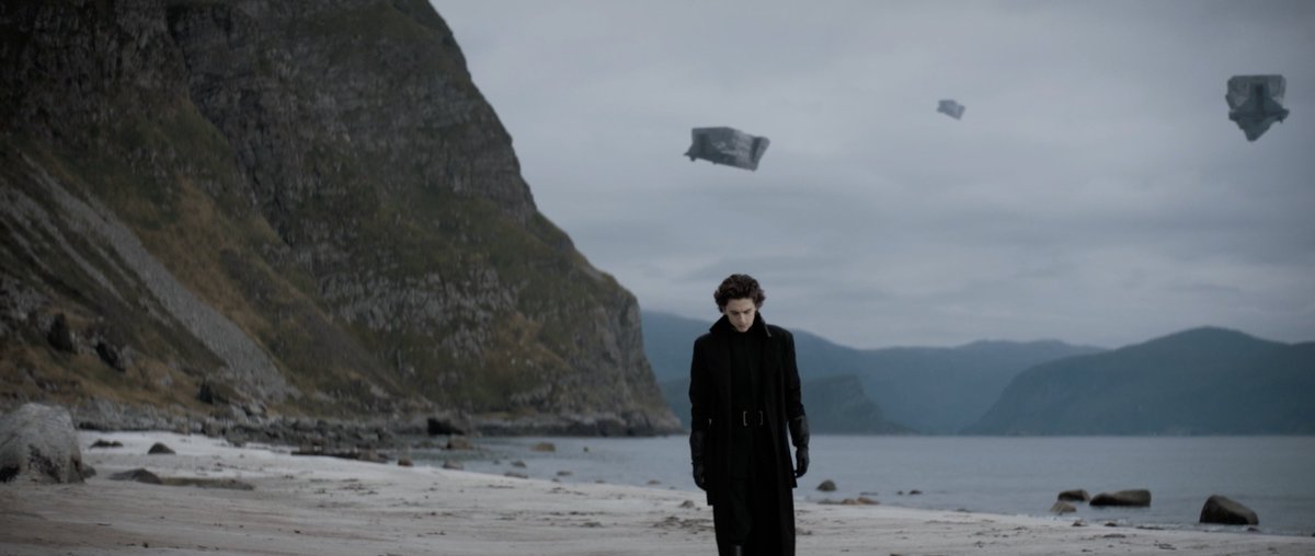 Unlike 2049, the color tones of DUNE are more naturalistic and subdued, which fits the story, themes and world of DUNE. Caladan's blues and greens feel straight out of ARRIVAL, and the brown of Arrakis is reminiscent of INCENDIES.