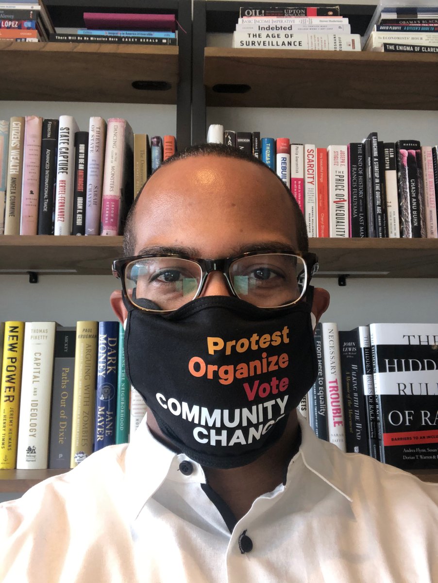 Protest. Organize. Vote. [Repeat]. Community Change! Happy to have received my <a href="/communitychange/">Community Change</a> mask in the mail and excited to tune into our first-ever virtual #ChangeChampions2020 Awards ceremony tonight at 6 pm EST! "See" you all there!